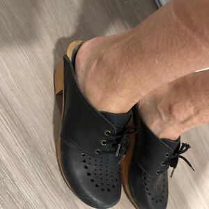 Sven Black Leather Mules